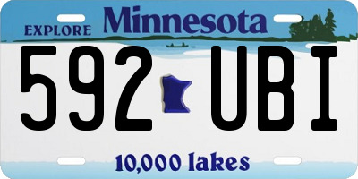 MN license plate 592UBI