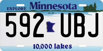 MN license plate 592UBJ