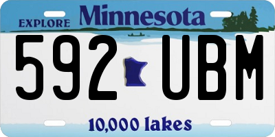 MN license plate 592UBM