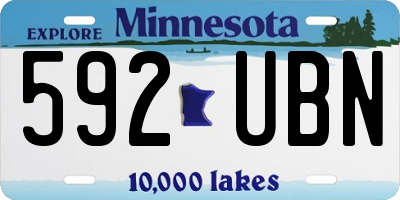 MN license plate 592UBN