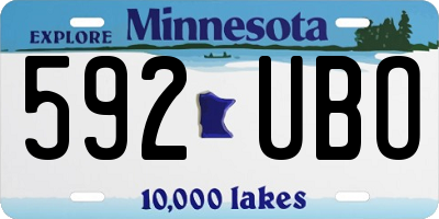 MN license plate 592UBO