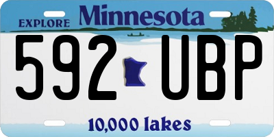 MN license plate 592UBP