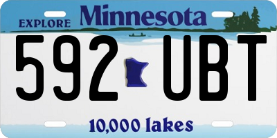 MN license plate 592UBT