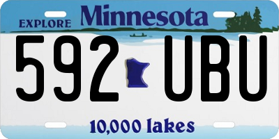 MN license plate 592UBU