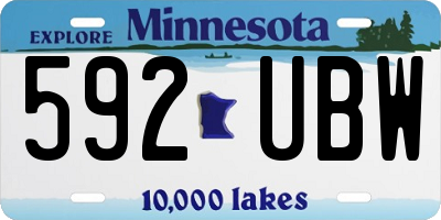 MN license plate 592UBW
