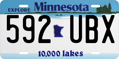 MN license plate 592UBX