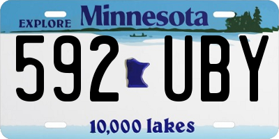 MN license plate 592UBY