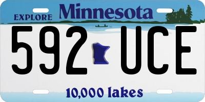 MN license plate 592UCE