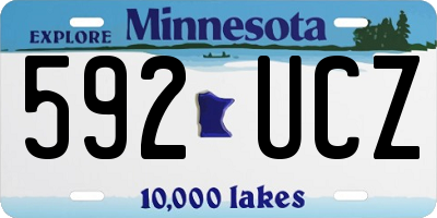 MN license plate 592UCZ