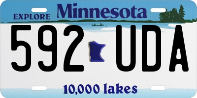 MN license plate 592UDA