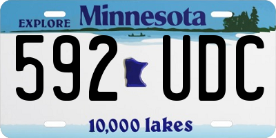 MN license plate 592UDC