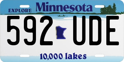 MN license plate 592UDE