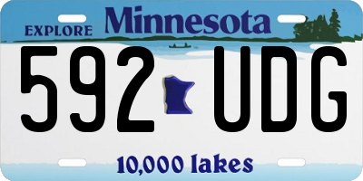 MN license plate 592UDG