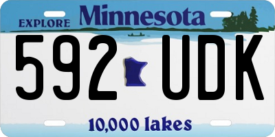 MN license plate 592UDK