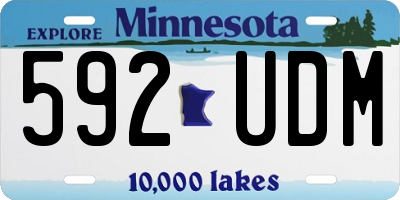 MN license plate 592UDM