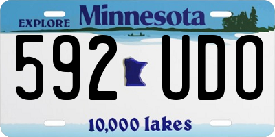 MN license plate 592UDO