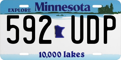 MN license plate 592UDP
