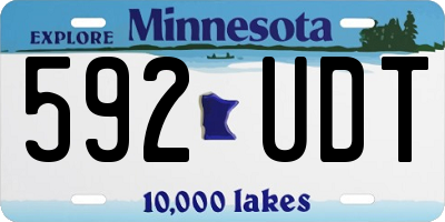 MN license plate 592UDT
