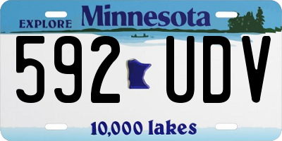 MN license plate 592UDV