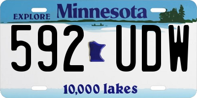 MN license plate 592UDW