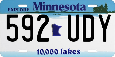 MN license plate 592UDY