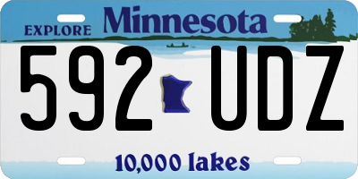 MN license plate 592UDZ