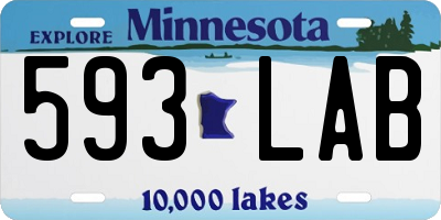 MN license plate 593LAB