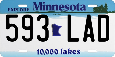 MN license plate 593LAD