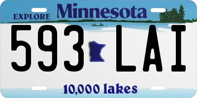 MN license plate 593LAI