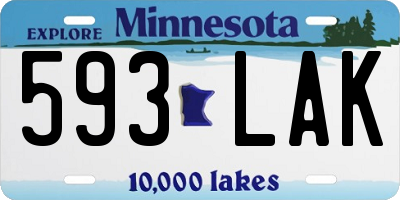 MN license plate 593LAK