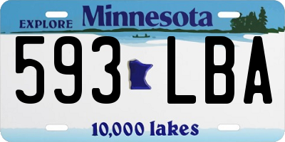MN license plate 593LBA
