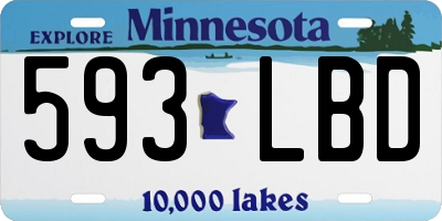 MN license plate 593LBD