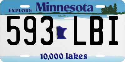 MN license plate 593LBI