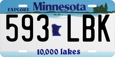 MN license plate 593LBK