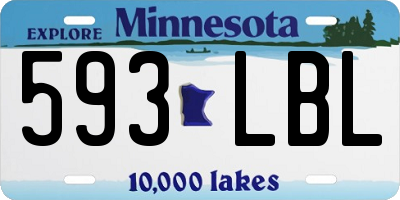 MN license plate 593LBL