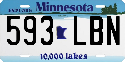 MN license plate 593LBN