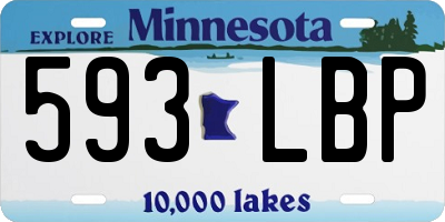 MN license plate 593LBP