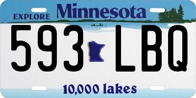 MN license plate 593LBQ
