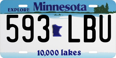 MN license plate 593LBU