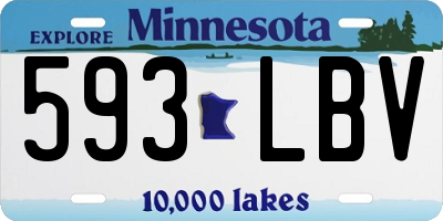 MN license plate 593LBV