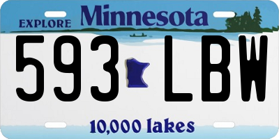 MN license plate 593LBW