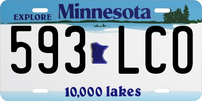 MN license plate 593LCO