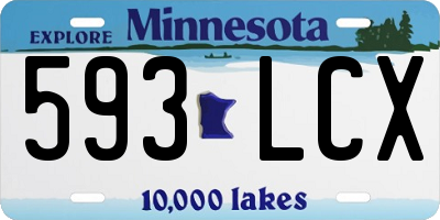 MN license plate 593LCX