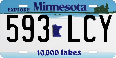 MN license plate 593LCY