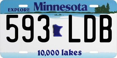 MN license plate 593LDB