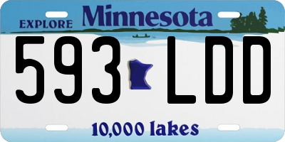 MN license plate 593LDD