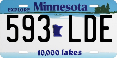 MN license plate 593LDE