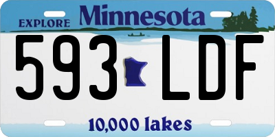 MN license plate 593LDF