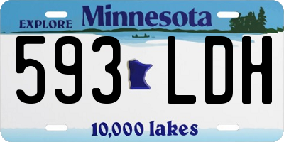MN license plate 593LDH