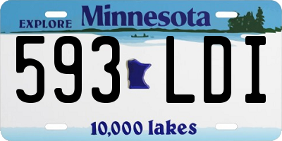 MN license plate 593LDI